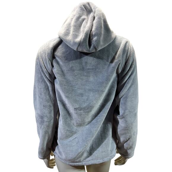 Lands' End Girls' Fleece Zip-Up Jacket XL (16+) Grey with Pink Accents Cozy - Picture 5 of 6